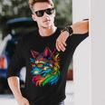Lesbian Lgbt Gay Pride Wolf Long Sleeve T-Shirt Gifts for Him