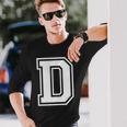 Letra D Estilo Universitario Cool Camiseta de manga larga Regalos para él