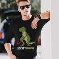 Lindo Dinosaurio Hockey Sobre Hielo Dinosaurio Hockeysaurus Camiseta de manga larga Regalos para él