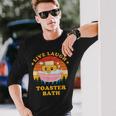 Live Laugh Toaster Bath Saying Vintage Long Sleeve T-Shirt Gifts for Him