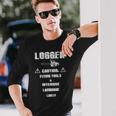 Logger Caution Flying Tools And Offensive Language Likely Long Sleeve T-Shirt Gifts for Him