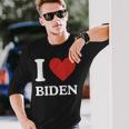 I Love Biden Heart Joe Show Your Support Long Sleeve T-Shirt Gifts for Him