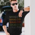 Love Heart Shalom Grunge Vintage Style Black Shalom Long Sleeve T-Shirt Gifts for Him
