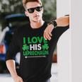 I Love His Leprechaun- St Patrick's Day Couples Long Sleeve T-Shirt Gifts for Him