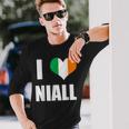 I Love Niall Ireland Flag Long Sleeve T-Shirt Gifts for Him