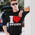 I Love Sweden Heart Flag Scandinavian Nordic Pride Long Sleeve T-Shirt Gifts for Him