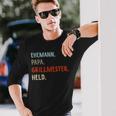 Lustige Idee Zumatertag Ehemann Papa Grillmester Held Langarmshirts Geschenke für Ihn