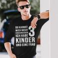 Lustiges Nicht Erschrecken Papa 3 Kinder Dreifacheratertag Langarmshirts Geschenke für Ihn