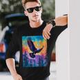 Majestic Eagle Silhouette Freedom's Colors Long Sleeve T-Shirt Gifts for Him