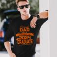 Matching Family Orange Proud Dad Class Of 2024 Graduate Long Sleeve T-Shirt Gifts for Him