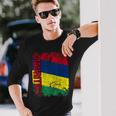 Mauritius Flag Vintage Distressed Mauritius Long Sleeve T-Shirt Gifts for Him