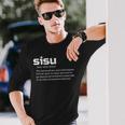 The Meaning Of Sisu Definition Finnish Suomi Finland Long Sleeve T-Shirt Gifts for Him