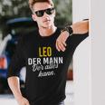 Men's Leo Der Mann Der Alles Kann Vorname Black Langarmshirts Geschenke für Ihn