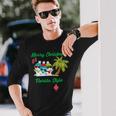 Merry Christmas Florida StyleSnowman Summer Long Sleeve T-Shirt Gifts for Him