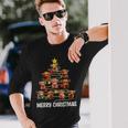 Merry Christmas Highland Cow Western Xmas Tree Pajama Long Sleeve T-Shirt Gifts for Him