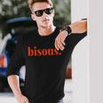 Minimalist Bisous French Langarmshirts Geschenke für Ihn