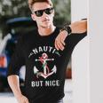 Nauti But Nice Nautical Anchor Beach Christmas Long Sleeve T-Shirt Gifts for Him