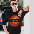 Neuheit Personalisierte Name Leon Sport Basketball Langarmshirts Geschenke für Ihn