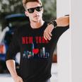 New York City Nyc Ny Skyline Statue Of Liberty Heart Long Sleeve T-Shirt Gifts for Him