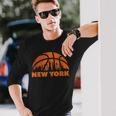 New York City Skyline New York Basketball Fan Jersey Long Sleeve T-Shirt Gifts for Him