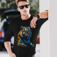 Obra De Arte De Tigre Animal Arte Camiseta de manga larga Regalos para él