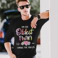 Oldest Twin Sibling Birthday Twins Matching Long Sleeve T-Shirt Gifts for Him