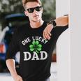 One Lucky Dad Father Irish St Patrick's Day Long Sleeve T-Shirt Gifts for Him