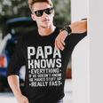 Papa Knows Everythingintage Opa Dad Witzeatertag Langarmshirts Geschenke für Ihn