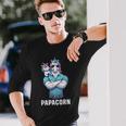 Papacorn Papa Tochter Einhörner Bodybuilding Vater Vatertag Langarmshirts Geschenke für Ihn