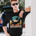 Papasaurus T-Rex Papa Dad Dino Dinosaur Langarmshirts Geschenke für Ihn