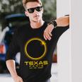 Paris Texas Tx Total Solar Eclipse 2024 Long Sleeve T-Shirt Gifts for Him