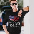 Path Of Totality America Eclipse Usa Map Total Solar 2024 Long Sleeve T-Shirt Gifts for Him