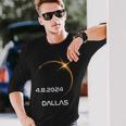 Path Of Totality America Total Solar Eclipse 2024 Dallas Long Sleeve T-Shirt Gifts for Him