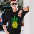 Pineapple Weed Cannabis Marijuana Stoner Long Sleeve T-Shirt Gifts for Him