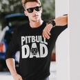 Pitbull Dad Dog Best Dog Dad Ever Mens Pitbull Long Sleeve T-Shirt Gifts for Him