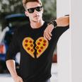 Pizza Broken Heart Pepperoni Slice Heartbreak Long Sleeve T-Shirt Gifts for Him