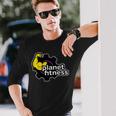 Planet Gym Fitness Bicep Workout Exercise Training Women Long Sleeve T-Shirt Gifts for Him