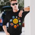 Planetas Del Sistema Solar Para Niños Astronautas Jóvenes Camiseta de manga larga Regalos para él