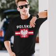 Polska Polonia Bandera Polonia Águila Blanca Polaca Camiseta de manga larga Regalos para él