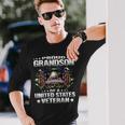 Proud Grandson Of A United States Veteran Military Family Long Sleeve T-Shirt Gifts for Him
