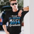Proud Lil Brother Of A Class Of 2024 Graduate Senior Long Sleeve T-Shirt Gifts for Him