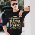Proud Papa Of A 2024 Graduate Senior Graduation Men Long Sleeve T-Shirt Gifts for Him