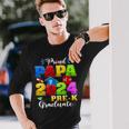 Proud Papa Of A 2024 Pre-K Graduate Family Lover Long Sleeve T-Shirt Gifts for Him