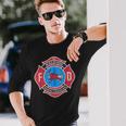 Raleigh Nc Bravery Badge Firefighter's Pride Emblem Long Sleeve T-Shirt Gifts for Him