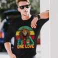 Rasta Lion Reggae Music One Love Graphic Long Sleeve T-Shirt Gifts for Him