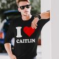 Red Heart I Love Caitlin Long Sleeve T-Shirt Gifts for Him