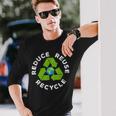 Reduce Reuse Recycle Earth Day 2024 Long Sleeve T-Shirt Gifts for Him
