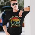 Retro Dad And Son Fishing Partners For Life Fathers Day Long Sleeve T-Shirt Gifts for Him