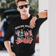 Retro Ugly Christmas Making Spirits Bright Alcohol Bartender Long Sleeve T-Shirt Gifts for Him