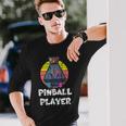 Retro Vintage Arcade Distressed Pinball Player Long Sleeve T-Shirt Gifts for Him